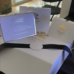 Creed Luxurious White and Gold Set 3 Creed Samples with Magnetic Box